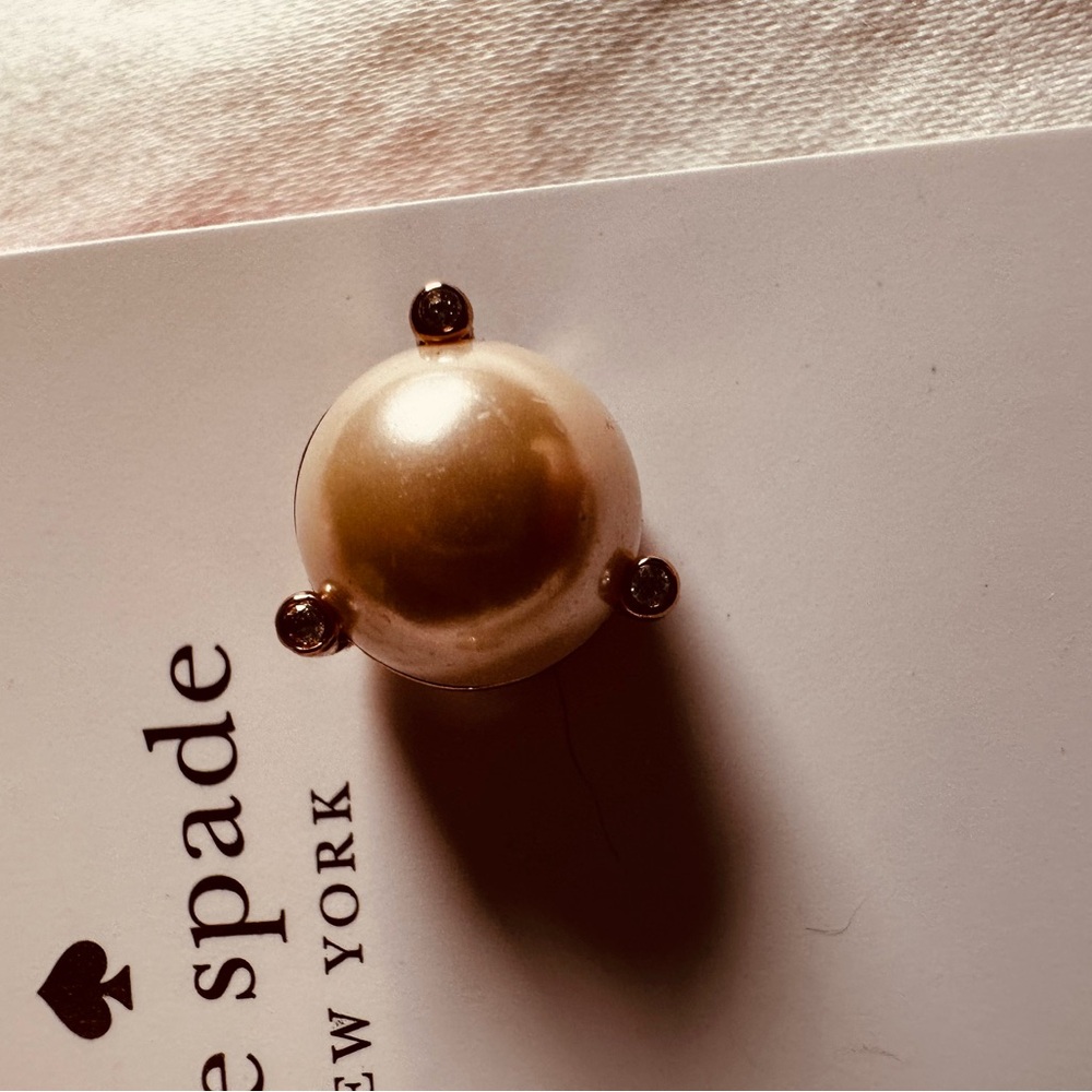 NWT! Kate Spade Rise And Shine Pearl Studs in Blush/ Rose Gold - Picture 7 of 7
